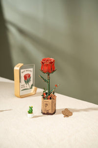 3D Wooden Flower Puzzle: Red Rose - Tales for Tadpoles