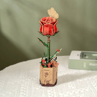 3D Wooden Flower Puzzle: Red Rose - Tales for Tadpoles