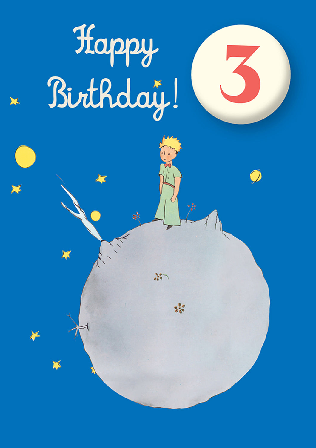 Greeting Card: The Little Prince - Happy Birthday Age 3 Badge