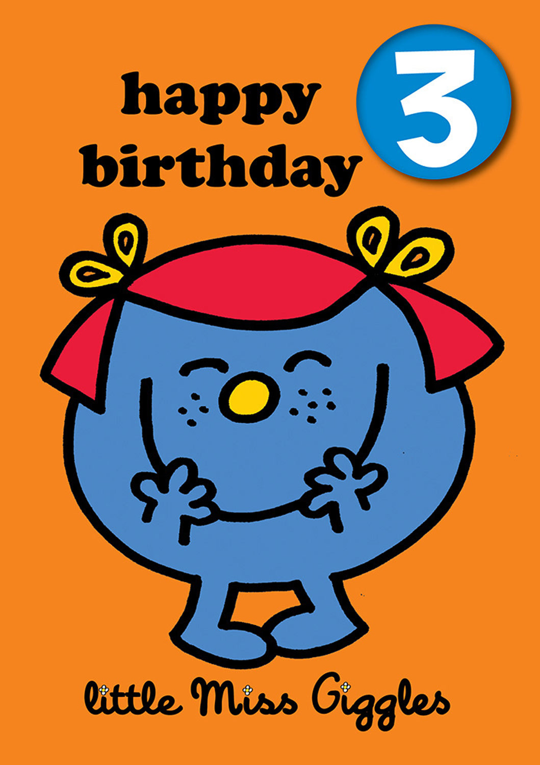 Greeting Card: Mr. Men and Little Miss - Little Miss Giggles Age 3 Badge