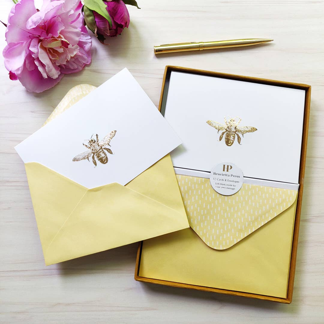 Boxed Set: Henrietta Press Greeting Cards - Bee - Tales for Tadpoles