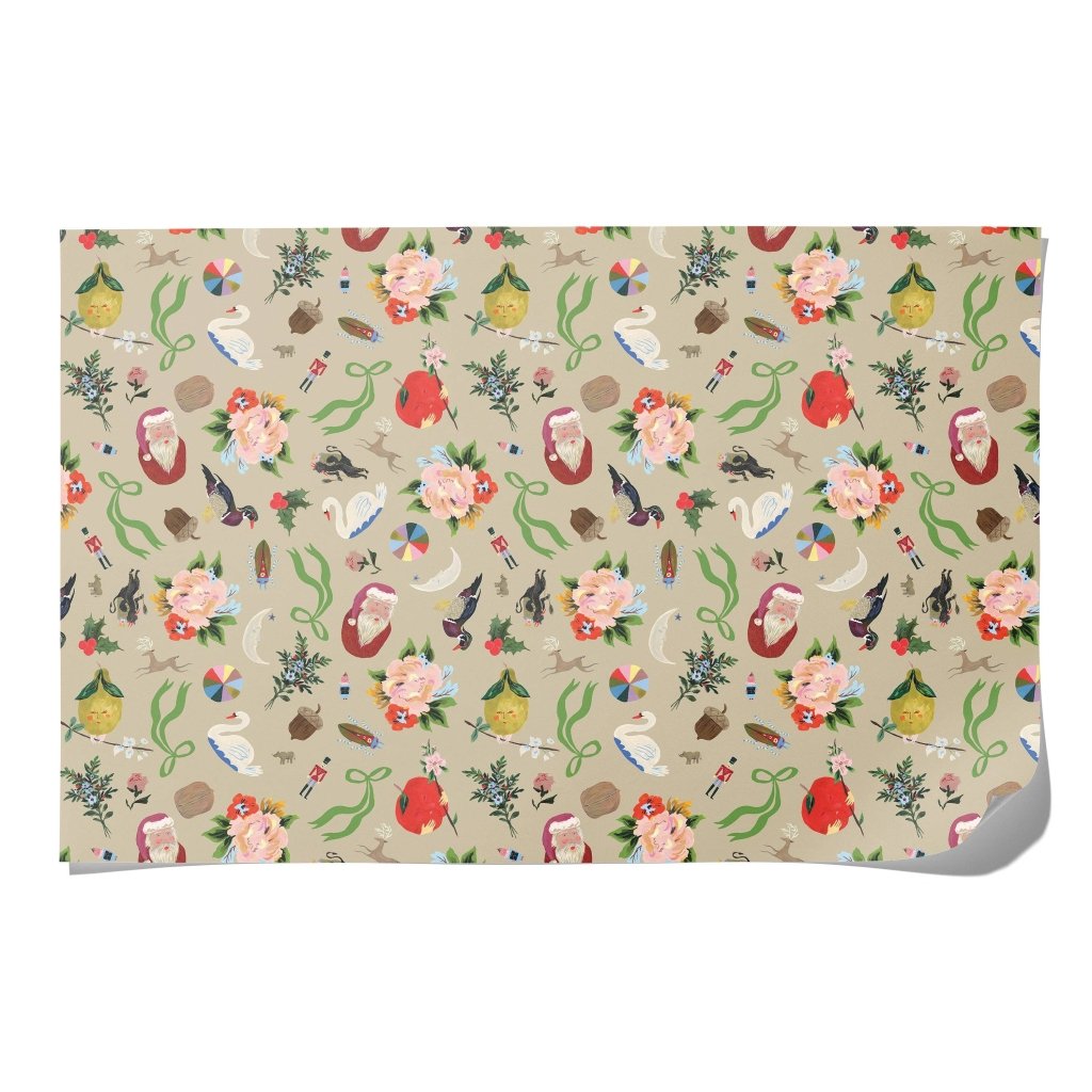 Christmas Gift Wrap: Merry Christmas to You (Roll of 3 Sheets) - Tales for Tadpoles