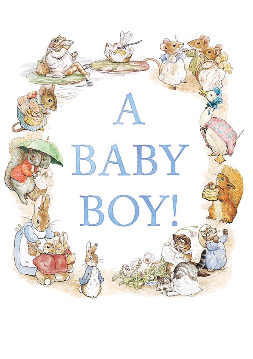 Greeting Card: Beatrix Potter - Baby Boy - Tales for Tadpoles