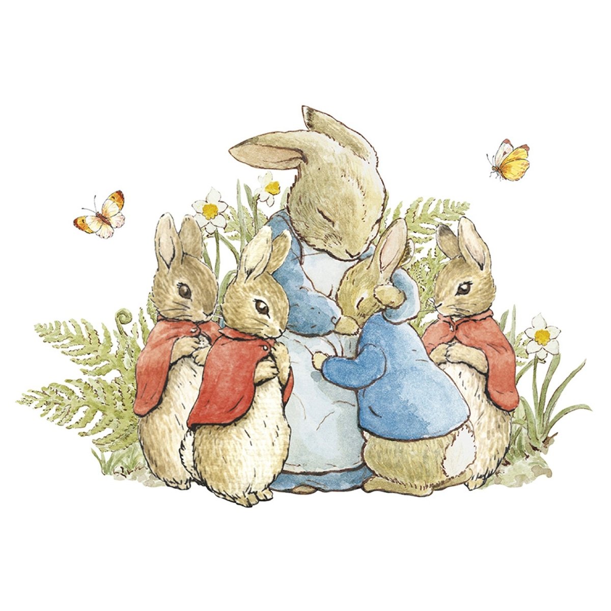 Greeting Card: Beatrix Potter - Bunnies with Mum - Tales for Tadpoles