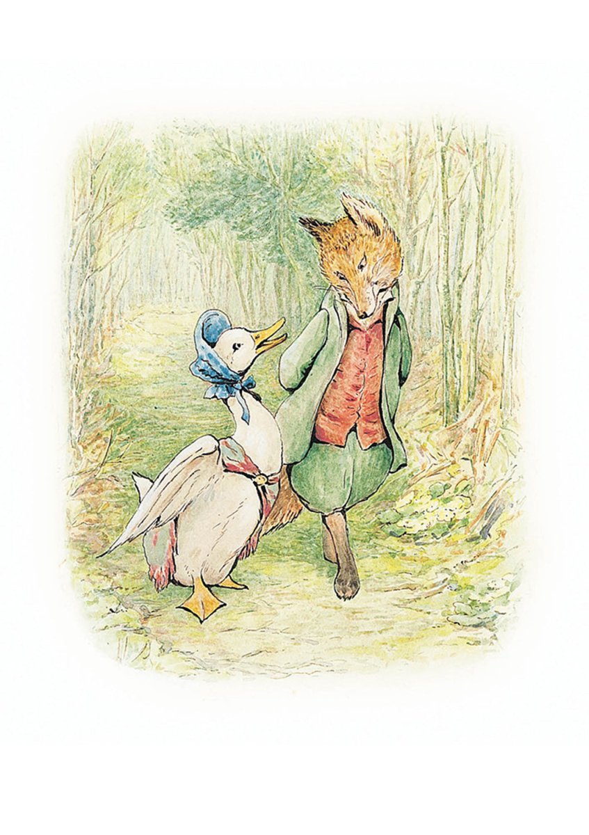 Greeting Card: Beatrix Potter - Jemima with Mr. Tod - Tales for Tadpoles