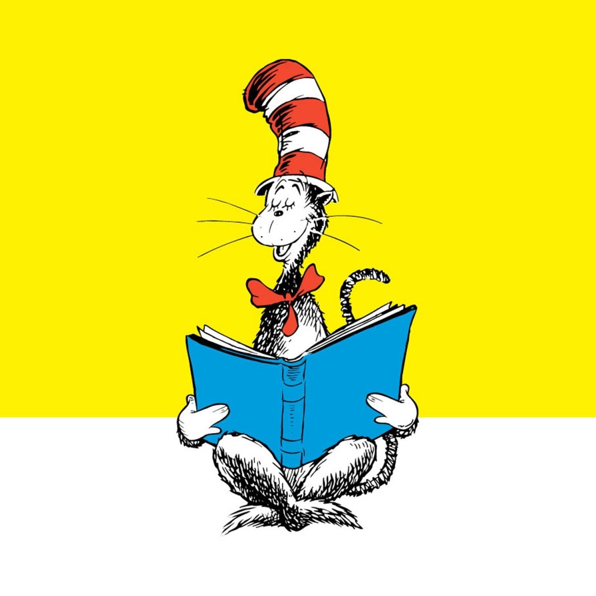 Greeting Card: Dr. Seuss - Cat in the Hat Reading - Tales for Tadpoles
