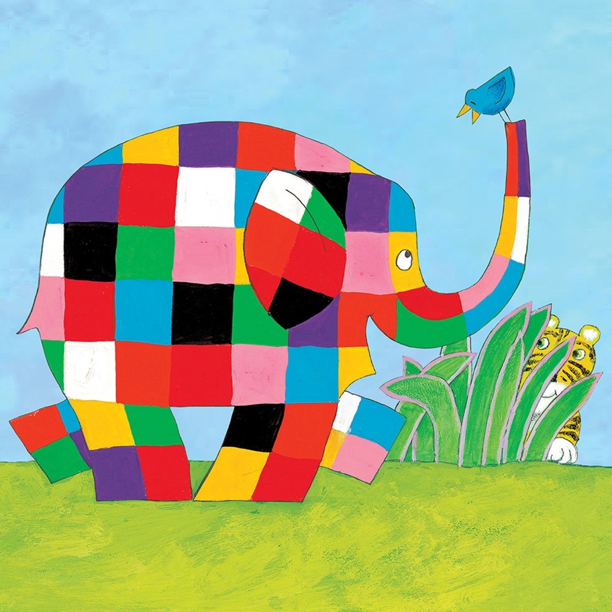 Greeting Card: Elmer - with Bird - Tales for Tadpoles