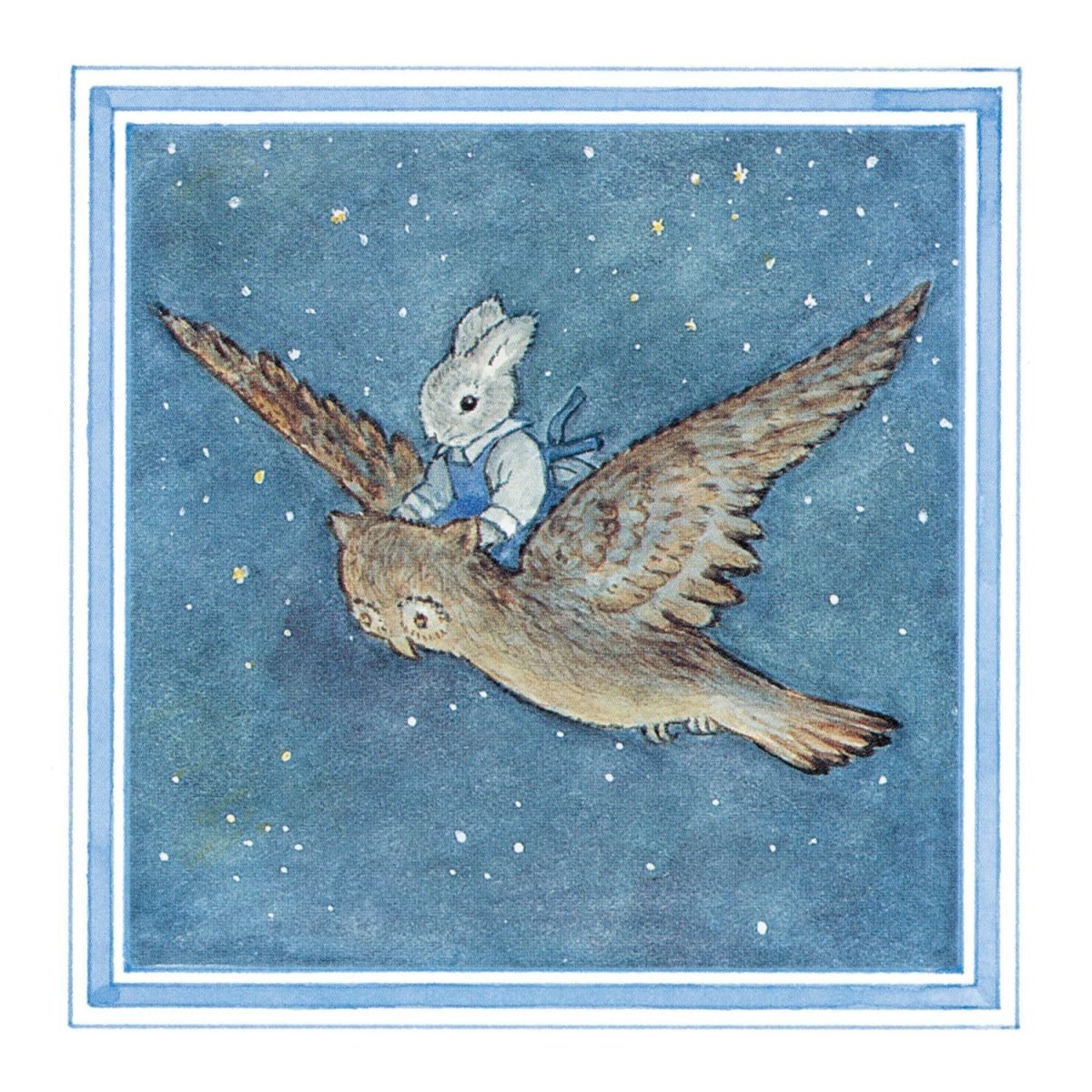 Greeting Card: Little Grey Rabbit - (Square) Night Owl Ride - Tales for Tadpoles