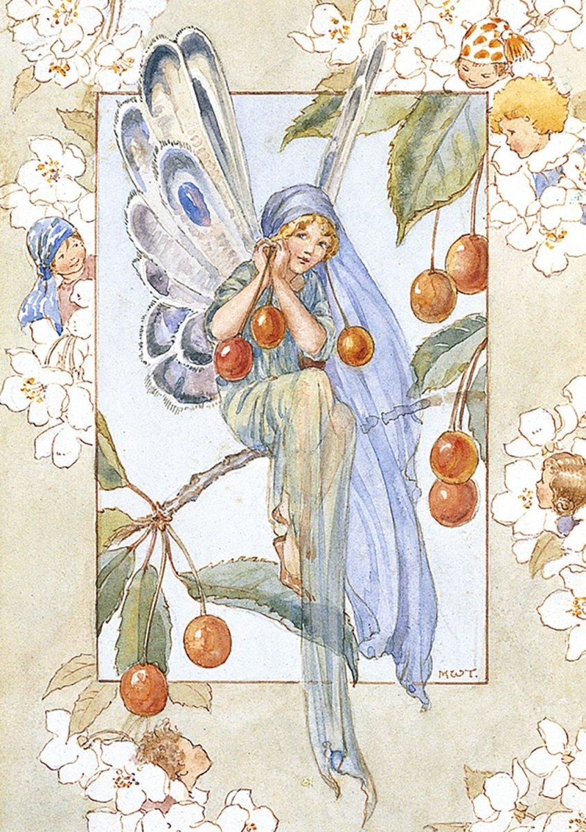Greeting Card: Margaret Tarrant - Fairy Land with Cherries - Tales for Tadpoles