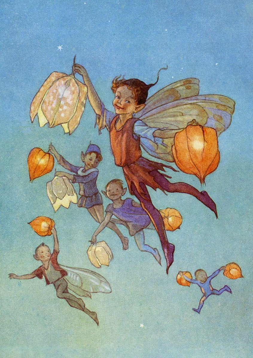Greeting Card: Margaret Tarrant - Fairy Land with Lanterns - Tales for Tadpoles
