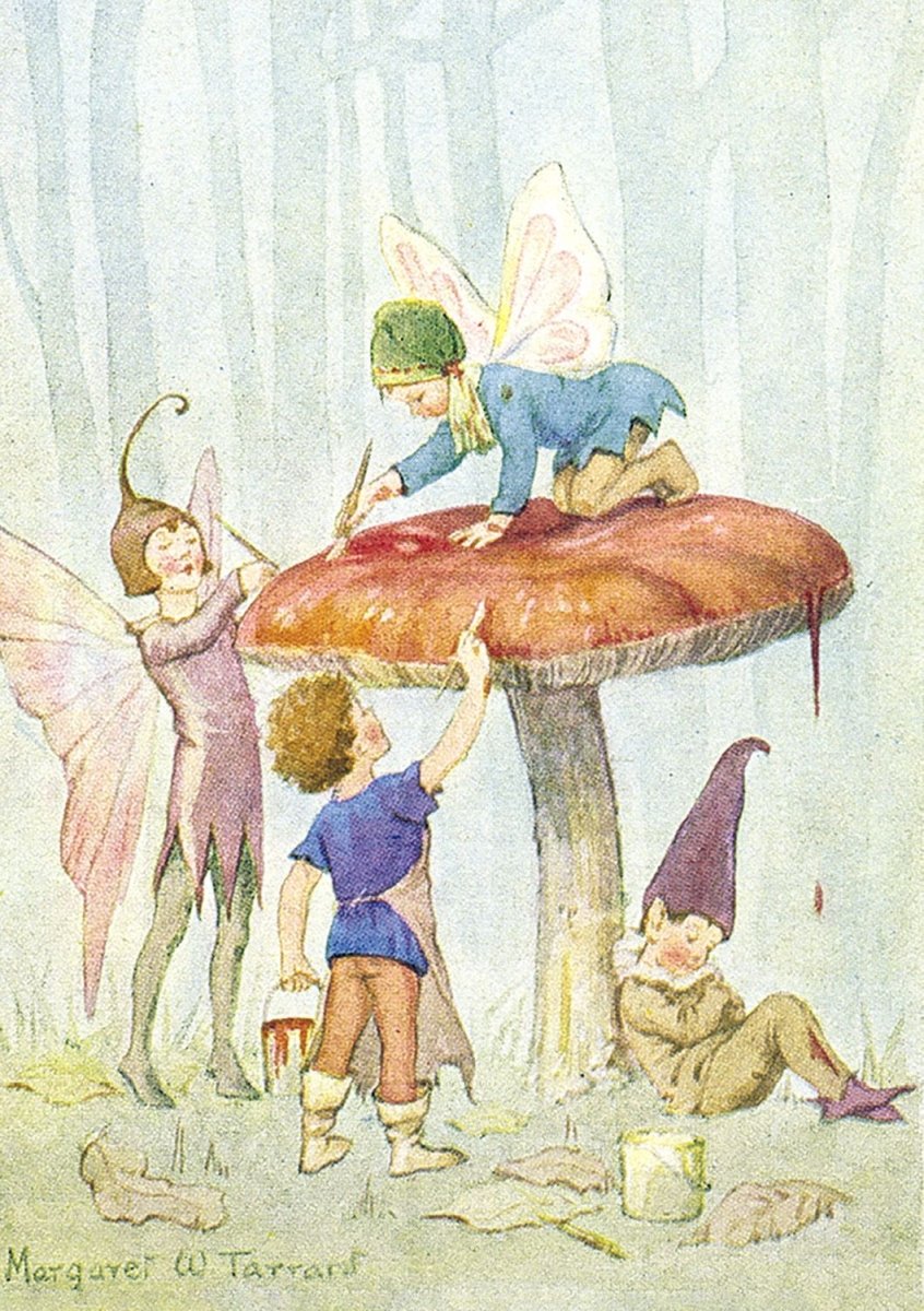 Greeting Card: Margaret Tarrant - Fairy Land with Mushroom - Tales for Tadpoles