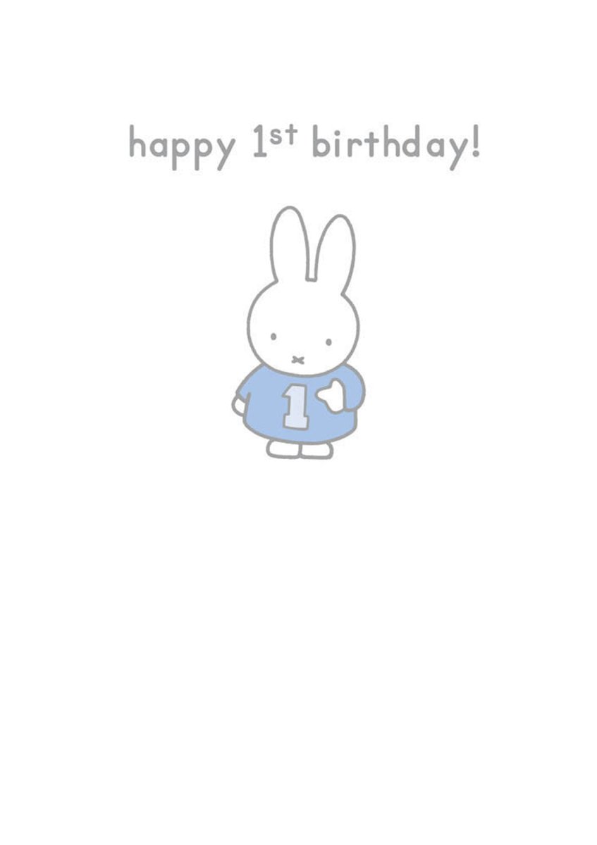 Greeting Card: Miffy - Happy 1st Birthday (blue) - Tales for Tadpoles