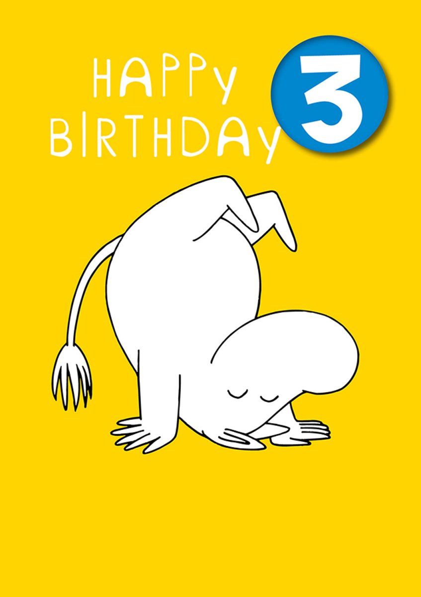 Greeting Card: Moomin - Happy Birthday Age 3 Badge - Tales for Tadpoles