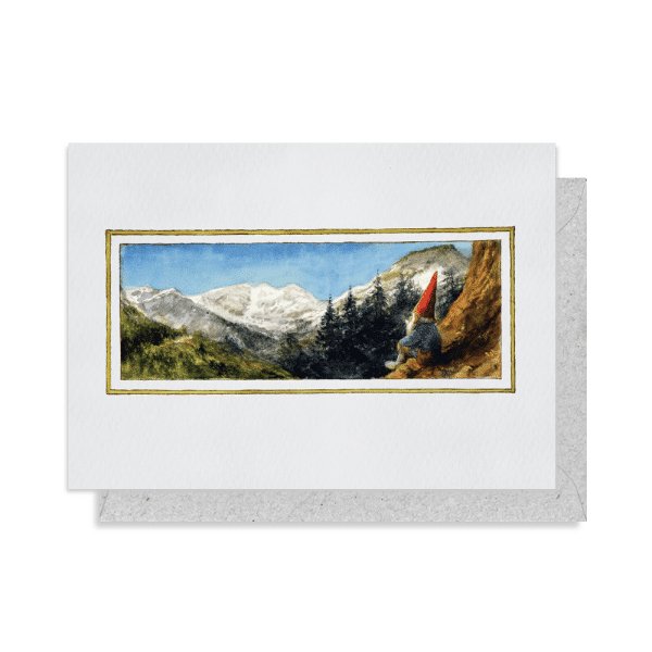 Greeting Card: Rien Poortvliet - Gnome Admiring View - Tales for Tadpoles