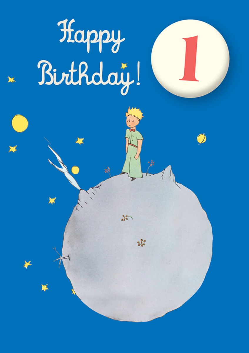 Greeting Card: The Little Prince - Happy Birthday Age 1 Badge - Tales for Tadpoles