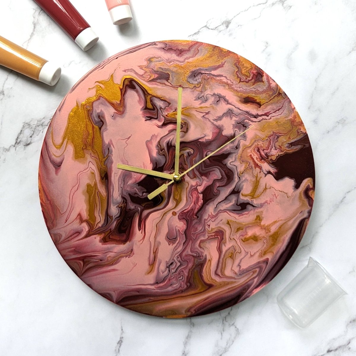 Luxe Decor Craft Kit - Paint Pouring Wall Clock - Tales for Tadpoles