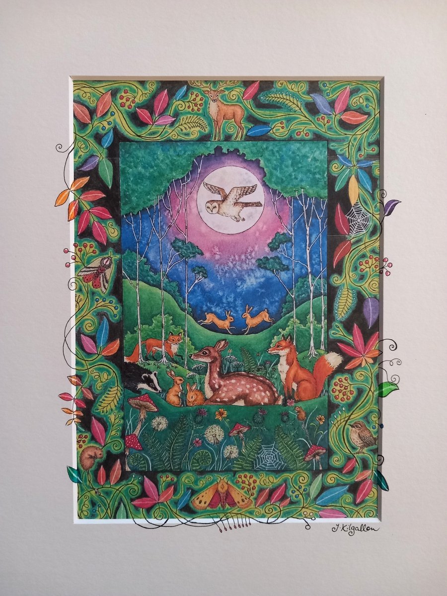 Print: Jenni Kilgallon - Forest Animals (Mounted) - Tales for Tadpoles