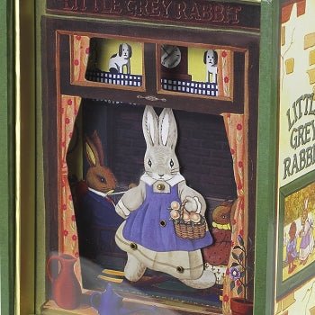 Traditional Music Box: Dancing with Little Grey Rabbit (with drawer) - Green - Tales for Tadpoles