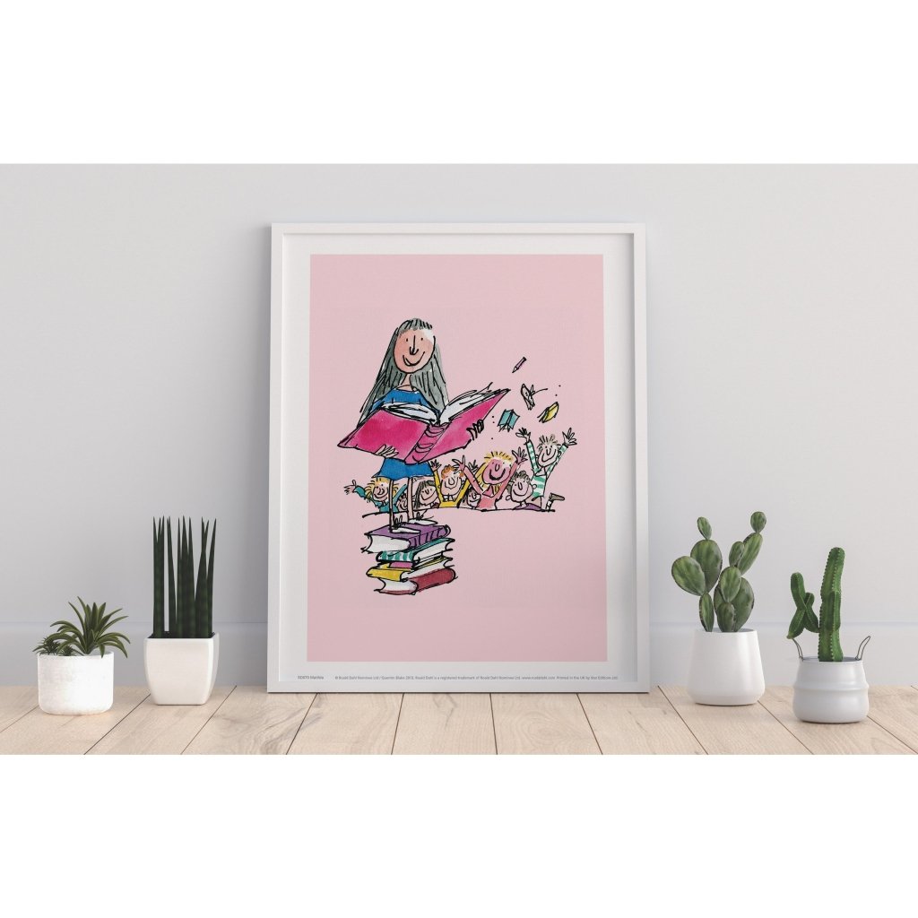 Print: Roald Dahl - Matilda (Pink Background) - Tales for Tadpoles