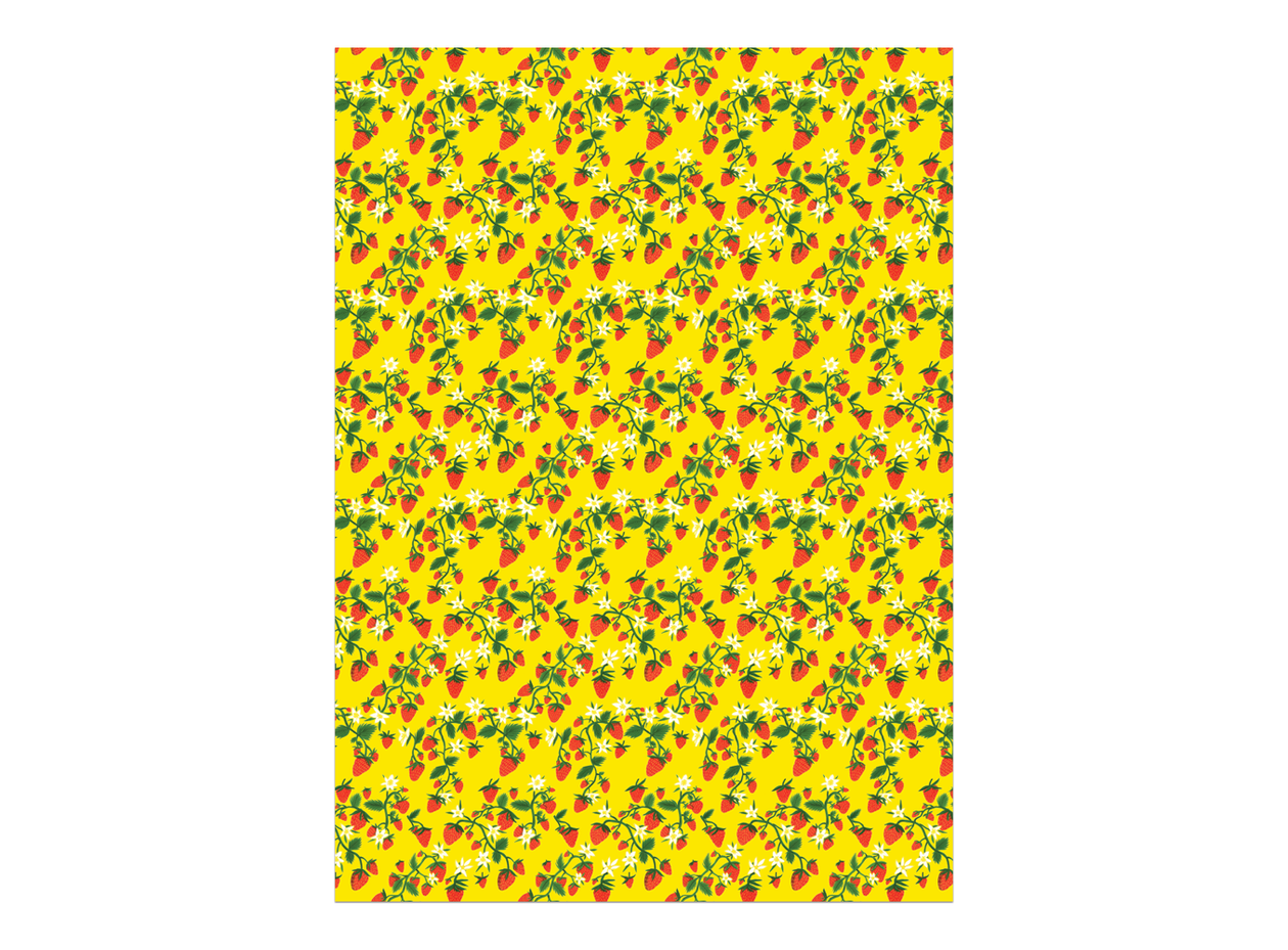 Gift Wrap: Krista Perry - Strawberry Patch (Roll of 3 Sheets)