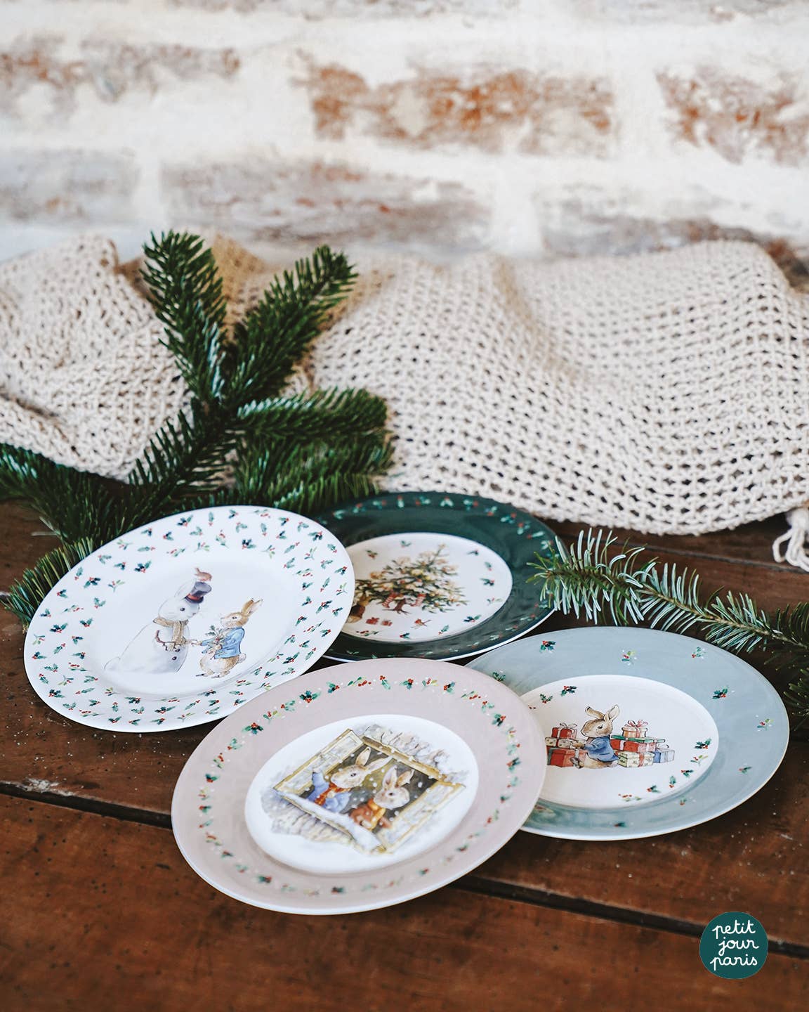 Christmas Dessert Plates: Peter Rabbit, Set Of 4