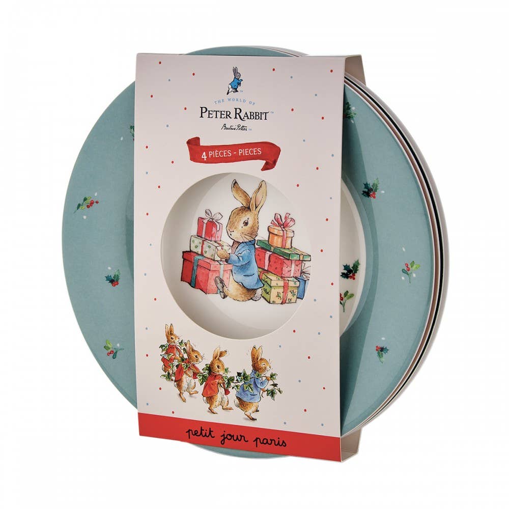 Christmas Dessert Plates: Peter Rabbit, Set Of 4
