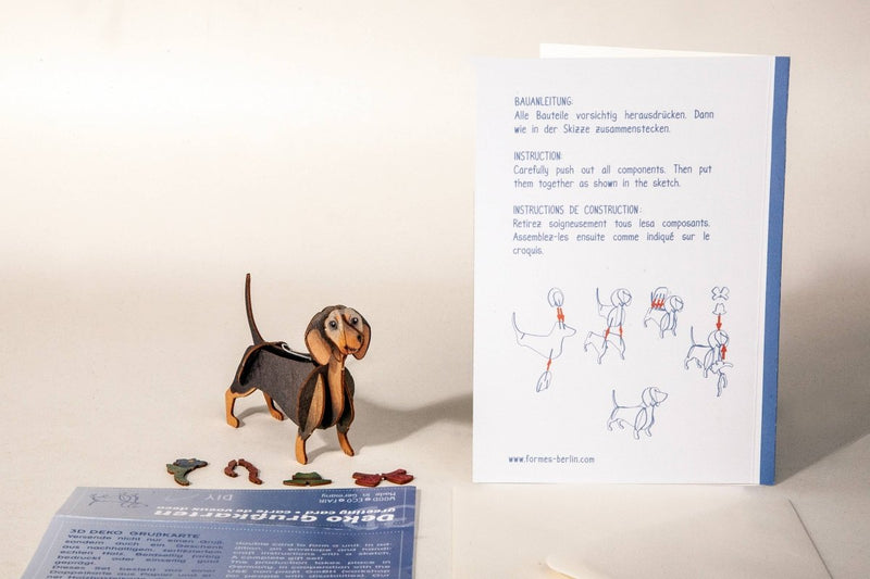 3D Greeting Card: Dachshund - Tales for Tadpoles