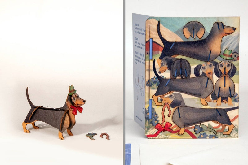 3D Greeting Card: Dachshund - Tales for Tadpoles