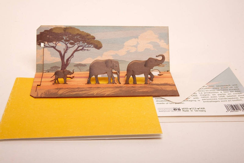 3D Greeting Card: Elephants - Tales for Tadpoles