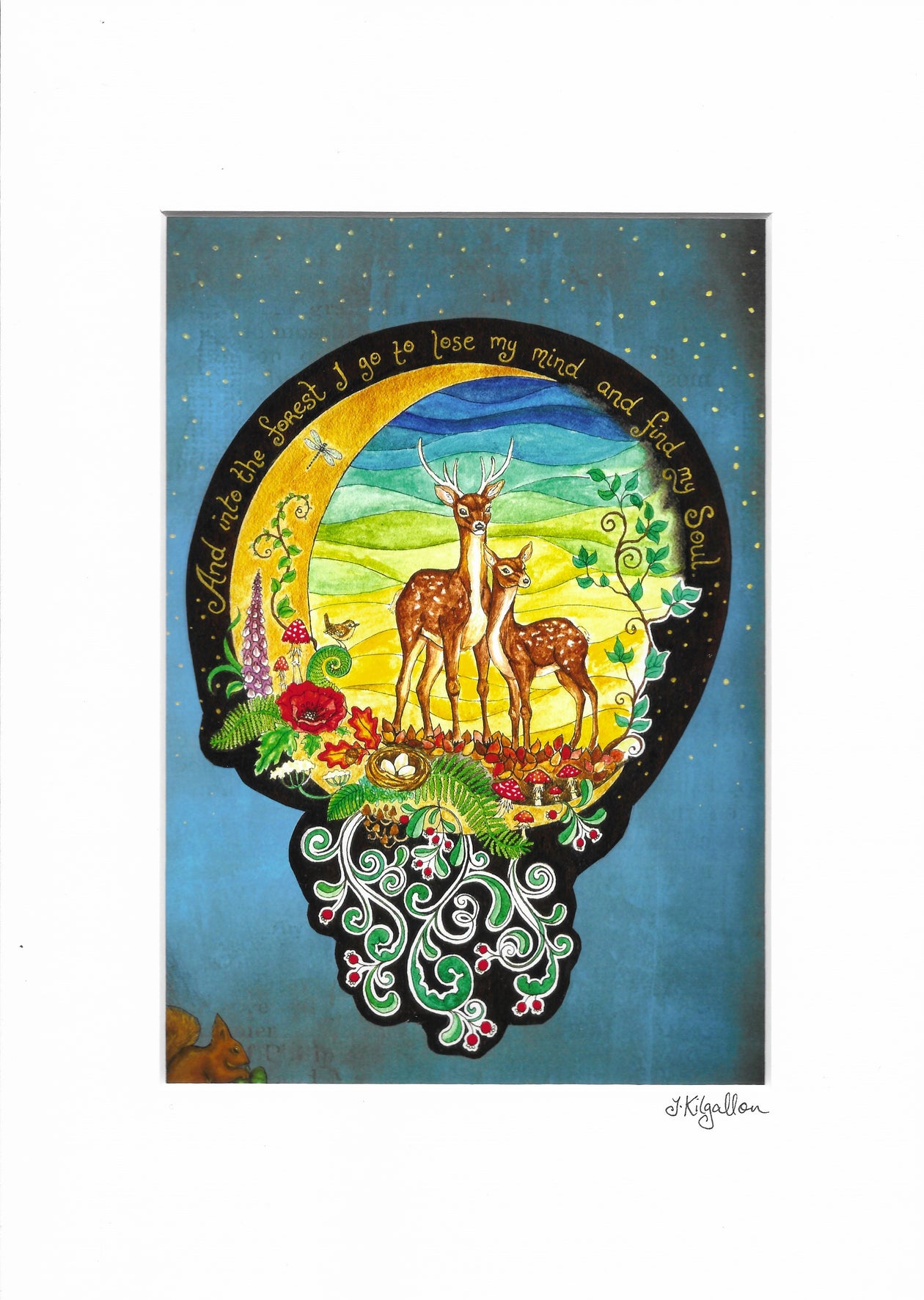 Deer Art Print by Jenni Kilgallon