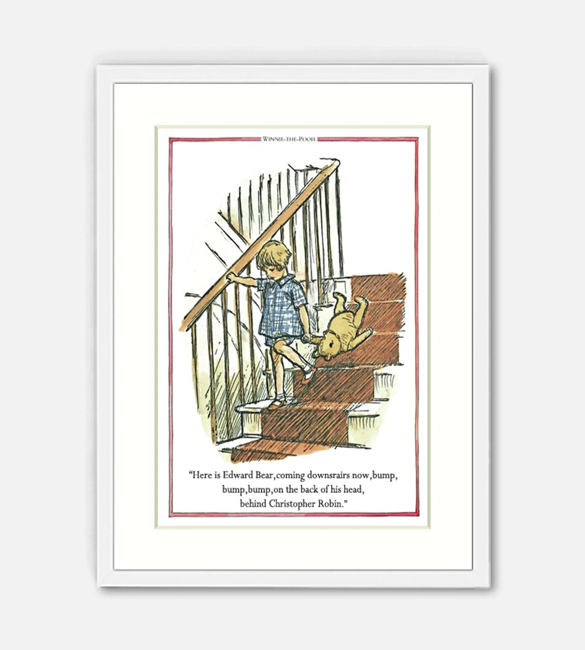 Print: Winnie the Pooh, Coming Downstairs (Edward Bear quote)