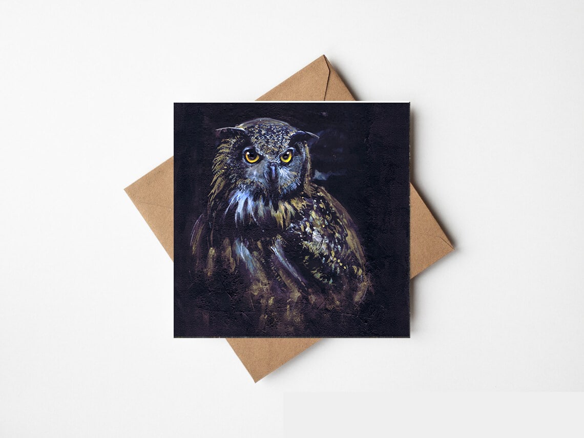 Greeting Card: Kelly Hood - Mystic Owl (Square)