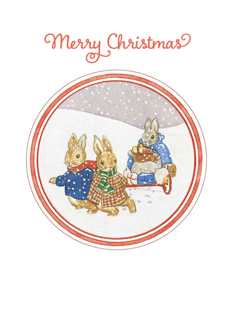 Christmas Card: Little Grey Rabbit - Bunnies with Presents - Tales for Tadpoles