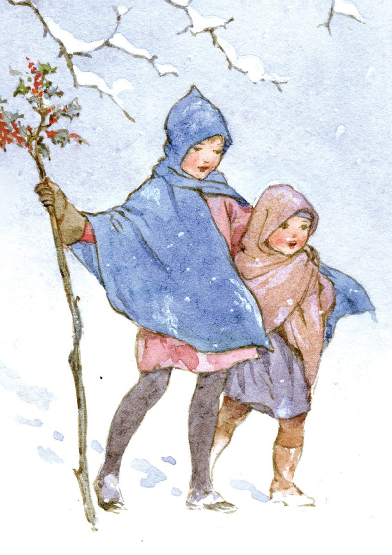 Christmas Card: Margaret Tarrant - Children Walking - Tales for Tadpoles