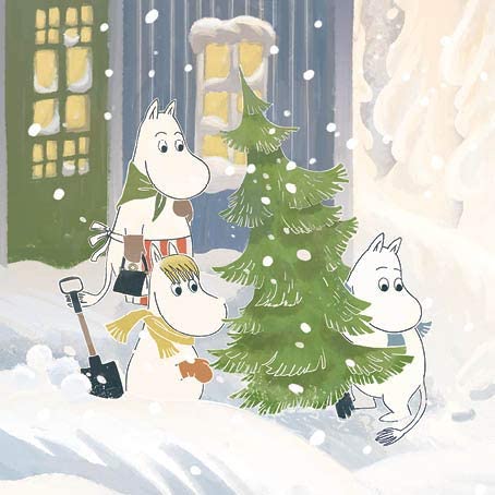 Christmas Card: Moomins - Carrying Tree - Tales for Tadpoles