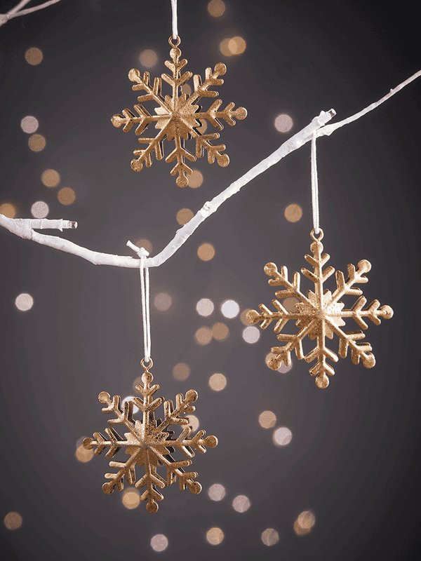 Christmas Decorations: Gold Snowflake Hanging Ornament - Tales for Tadpoles