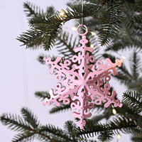 Christmas Decorations: Pink Snowflake Hanging Ornament - Tales for Tadpoles