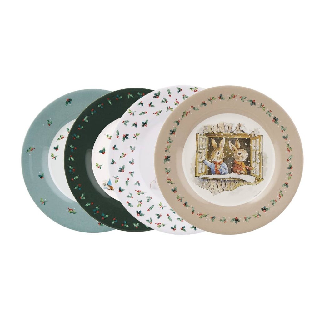 Christmas Dessert Plates: Peter Rabbit, Set Of 4 - Tales for Tadpoles