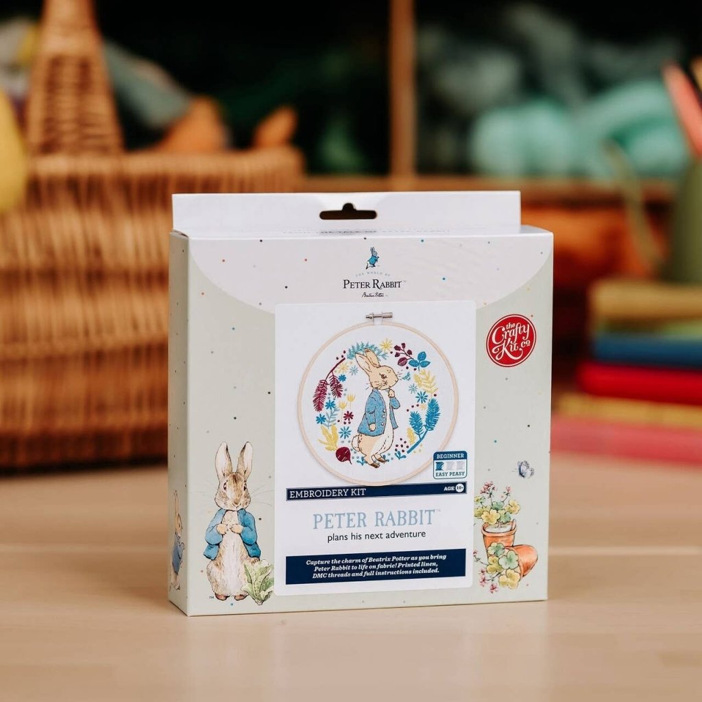 Cross Stitch Kit: Peter Rabbit Plans His Next Adventure - Tales for Tadpoles