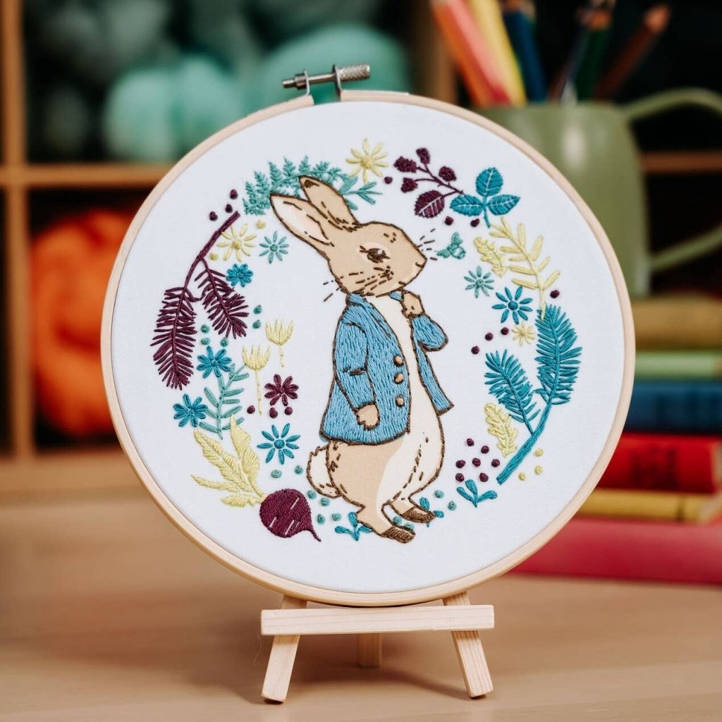 Cross Stitch Kit: Peter Rabbit Plans His Next Adventure - Tales for Tadpoles