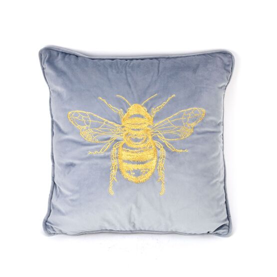 Cushion: Gold Embroidered Bee - Tales for Tadpoles