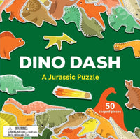 Dino Dash: A Jurassic Puzzle with 50 Shaped Pieces - Tales for Tadpoles