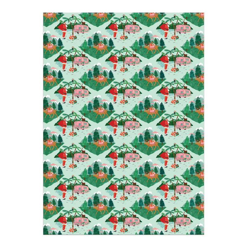 Gift Wrap: Bodil Jane - Santa Camper (Roll of 3 sheets) - Tales for Tadpoles