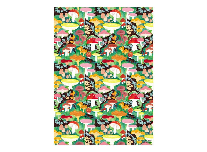 Gift Wrap: Kelsey Garrity Riley - Woodland Mushrooms (Roll of 3 Sheets) - Tales for Tadpoles