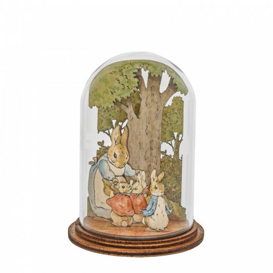 Glass Decoration: Mrs Rabbit Wooden (Dome) - Tales for Tadpoles