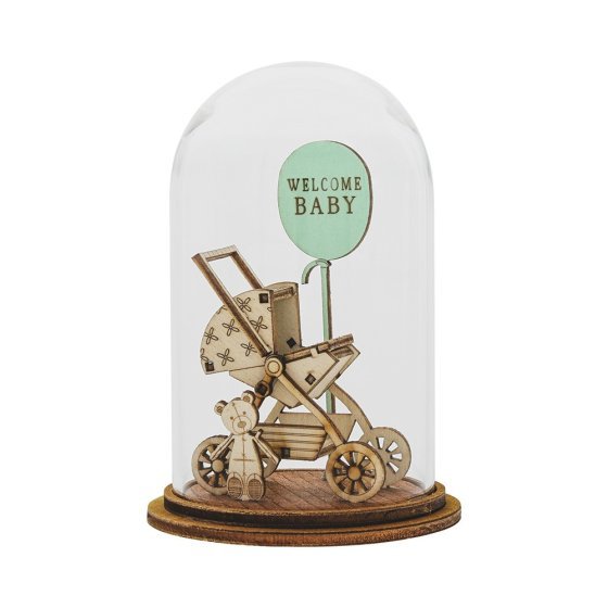 Glass Decoration: Welcome Baby - Blue (Dome) - Tales for Tadpoles