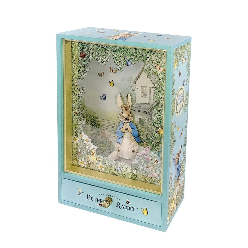 Traditional Music Box: Peter Rabbit Dancing (with drawer)