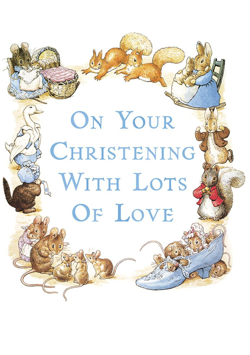 Greeting Card: Beatrix Potter - Christening Blue - Tales for Tadpoles