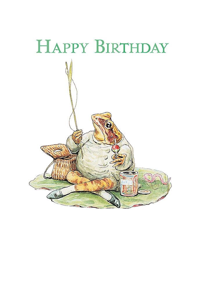 Greeting Card: Beatrix Potter - Jeremy Fisher Happy Birthday - Tales for Tadpoles