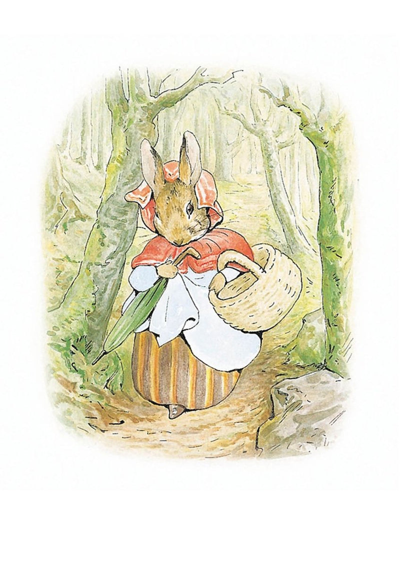 Greeting Card: Beatrix Potter - Mrs Rabbit with Basket - Tales for Tadpoles